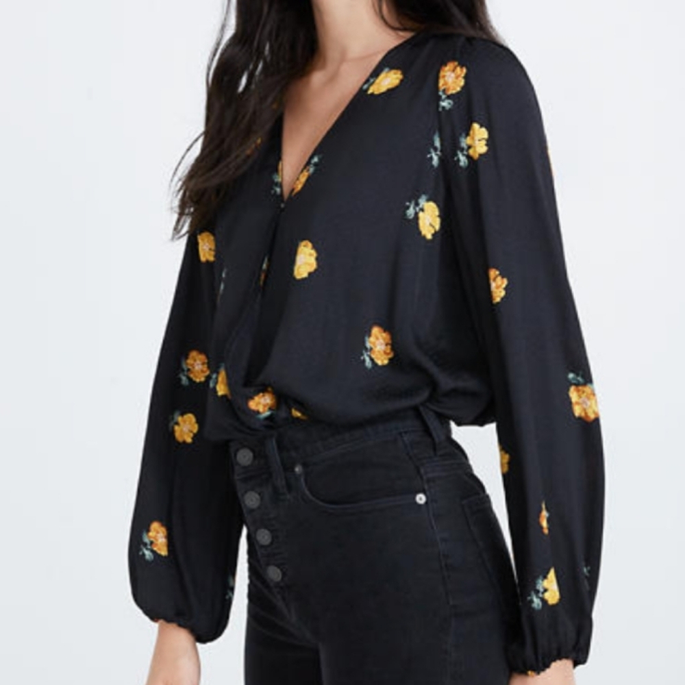 Madewell NWT Floating Florets Bubble Sleeve Wrap